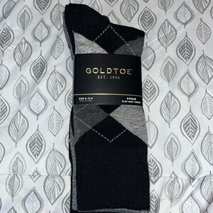Gold Toe NWT 4 Pack Mens Dress Socks Shoe Size 6-12.5 Black